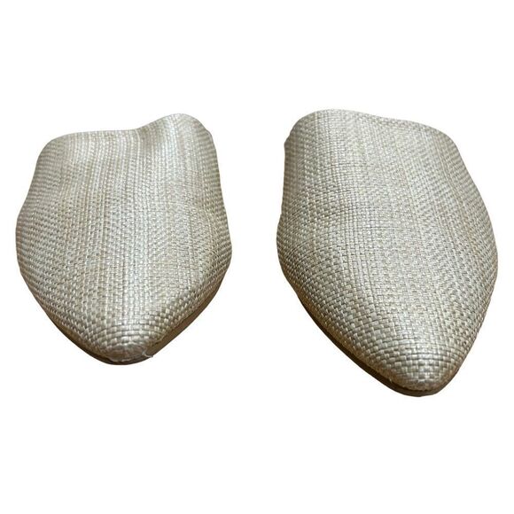 Straw Rattan Pointed Toe Mule Slides Flats - Picture 5 of 9